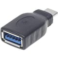 Miniatyrbild 1 av 5: Manhattan USB 3.0 Adapter [1x USB 3.2 Gen 1 C hane (USB 3.1) - 1x USB 3.2 Gen 1 A hona (USB 3.1)] Adapter USB-C Stecker