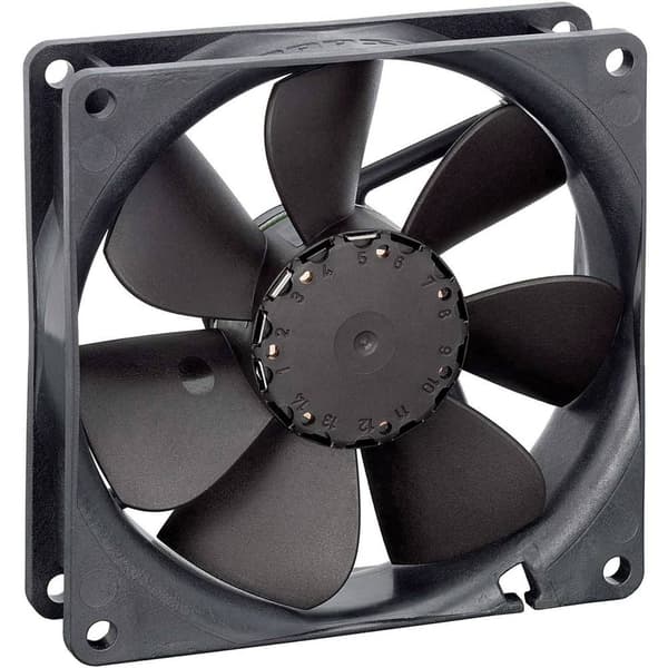 EBM Papst 3414NGM Axialfläkt 24 V/DC 70 m³/h (L x B x H) 92 x 92 x 25.4 mm Svart