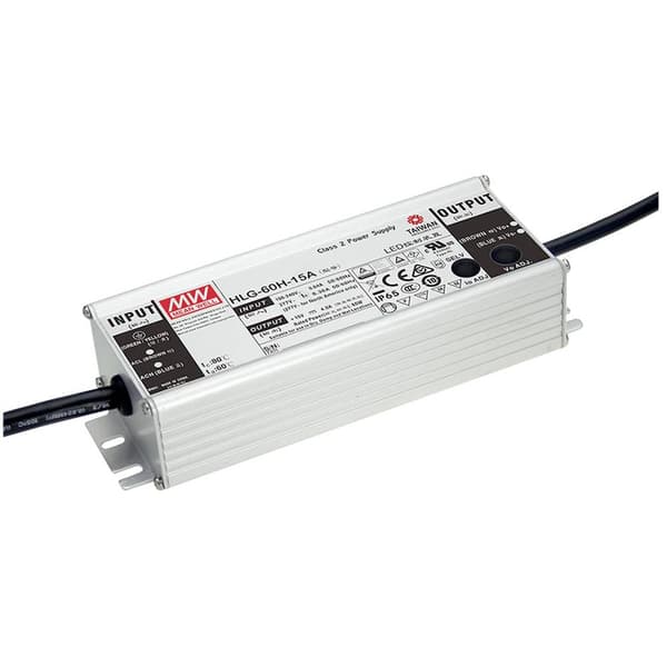 MW Mean Well HLG-60H-24AB LED driver Konstantspänning 60 W 1.5 - 2.5 A 22 - 27 V/DC dimbar, 3-i-1 Dimmerfunktion, juste