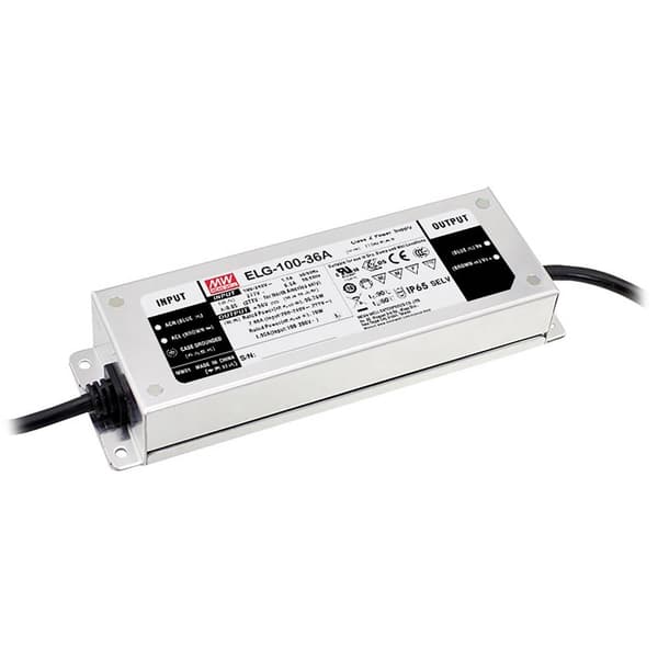 MW Mean Well ELG-100-24AB-3Y LED driver Konstantspänning 96 W 2 - 4 A 21.6 - 26.4 V/DC 3-i-1 Dimmerfunktion, Montering