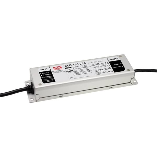 MW Mean Well ELG-150-24AB-3Y LED driver Konstantspänning 150 W 3.2 - 6.25 A 21.6 - 26.4 V/DC 3-i-1 Dimmerfunktion, Mont