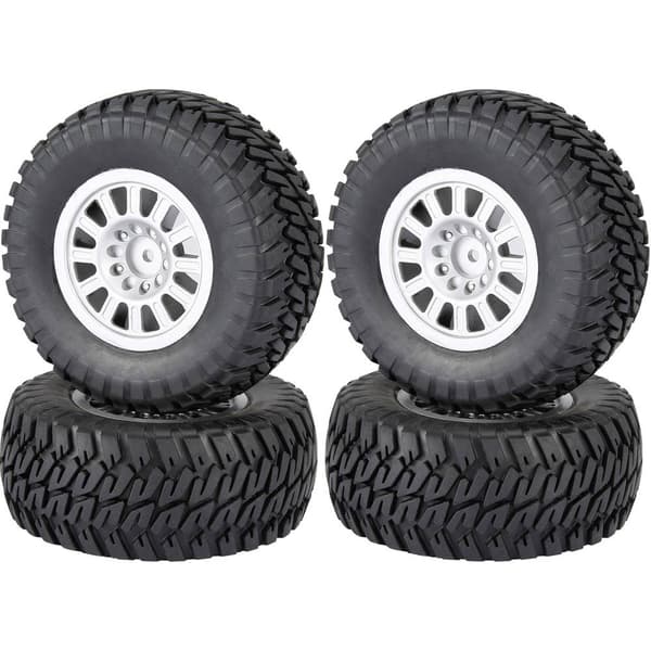 Reely 1:10 Buggy Kompletta hjul Block-Profil 12 ekrar Silver 4 st