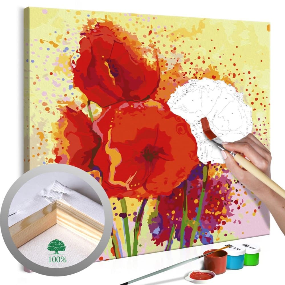 DIY lærred maleri - Poppies (modern)