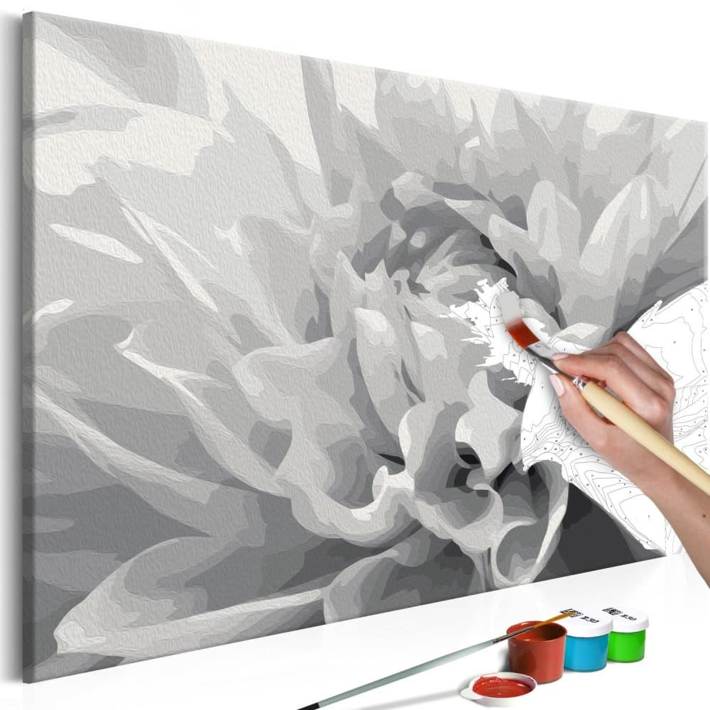 DIY lærred maleri - Black & White Flower