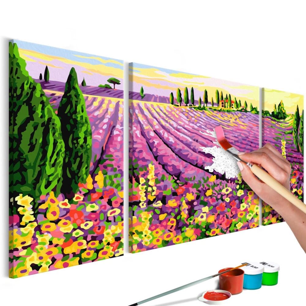 DIY lærred maleri - Lavender Field