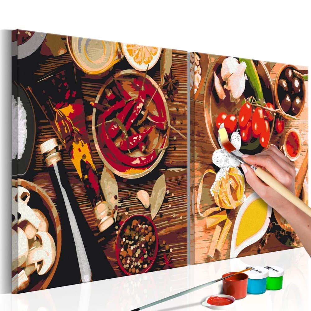 DIY lærred maleri - Colourful Spices