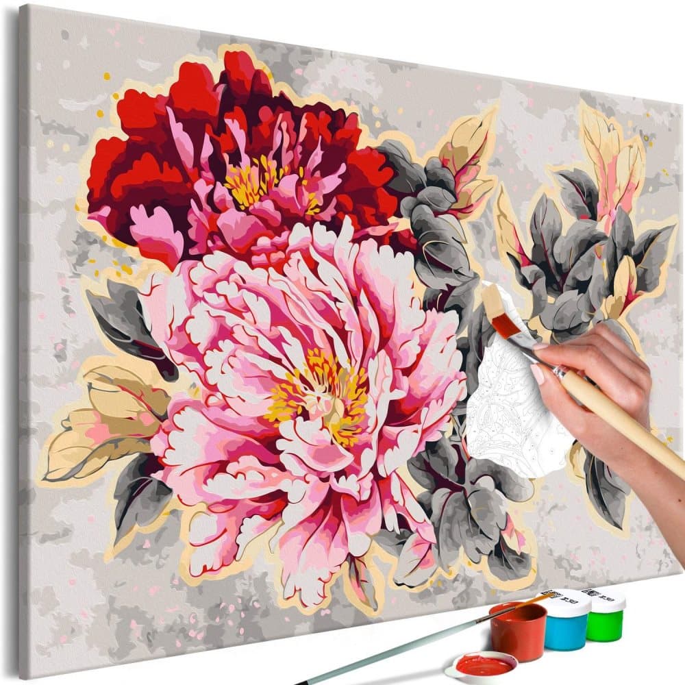 DIY lærred maleri - Beautiful Peonies