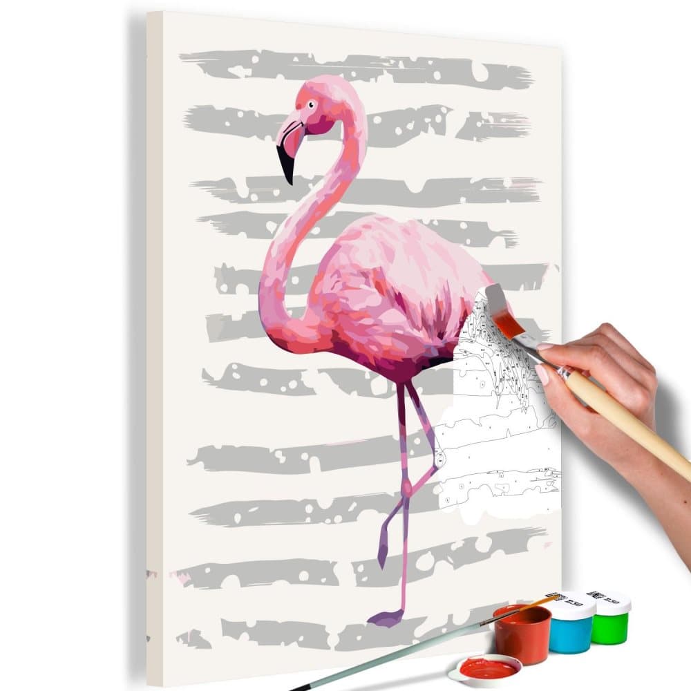 DIY lærred maleri - Beautiful Flamingo
