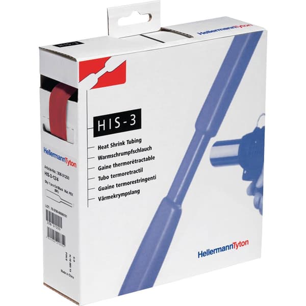 HellermannTyton 308-32402 Krympslang utan lim Röd 24 mm 8 mm Krympförhållande:3:1 4 m