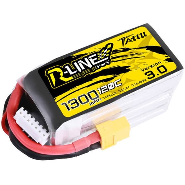 Tattu RC Batteripack (LiPo) 22.2 V 1300 mAh Antal celler: 6 120 C Softcase XT60