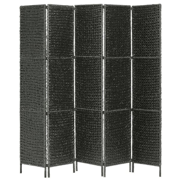 vidaXL rumdeler med 5 paneler 193 x 160 cm vandhyacint sort