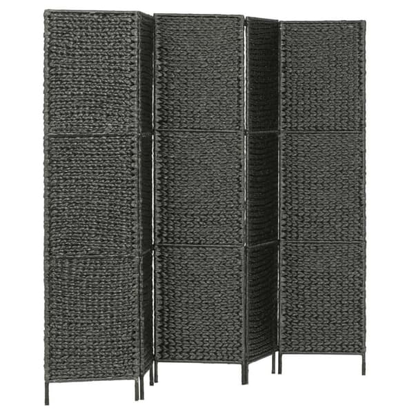 vidaXL rumdeler med 5 paneler 193 x 160 cm vandhyacint sort