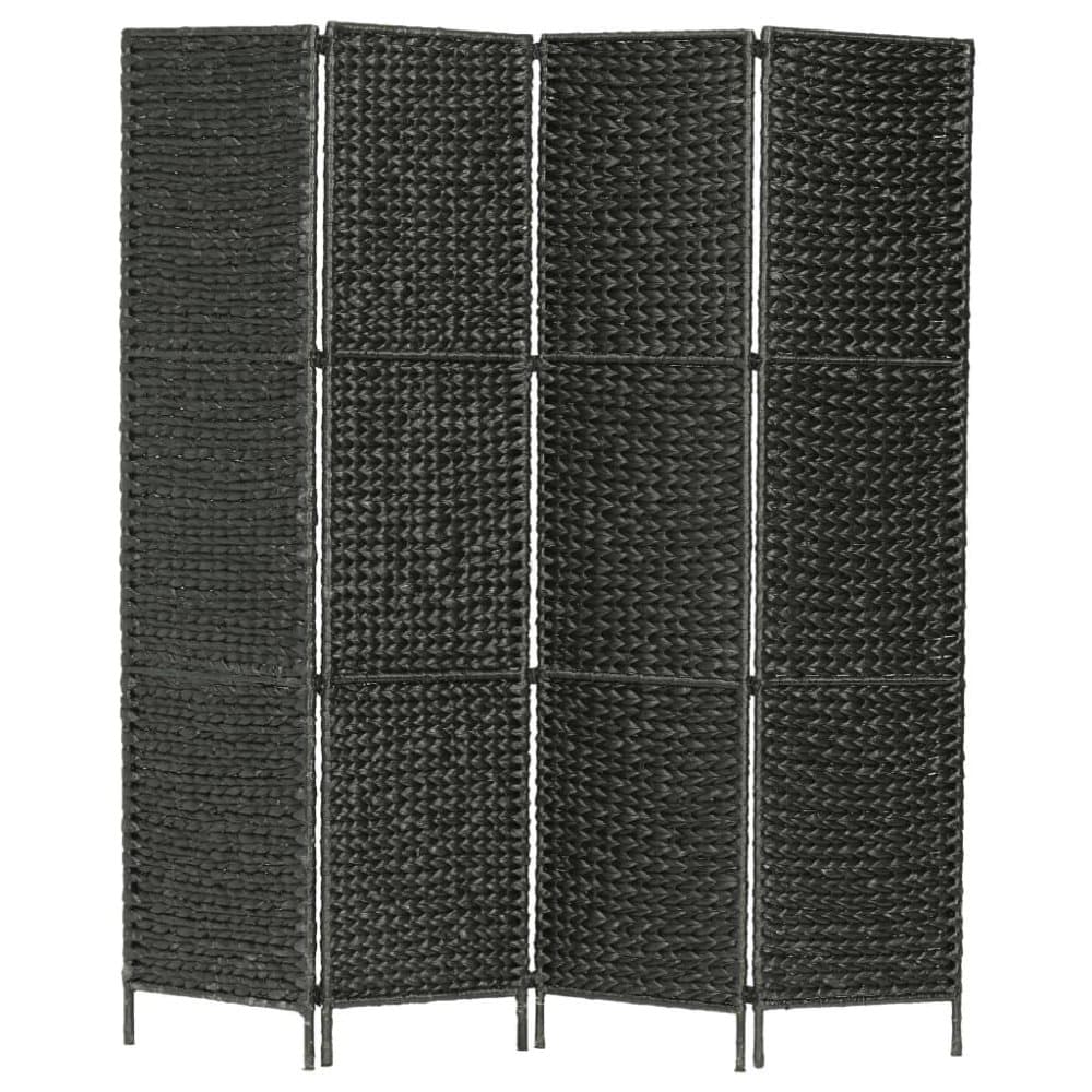 vidaXL Rumsavdelare 4-paneler vattenhyacint 154x160 cm svart