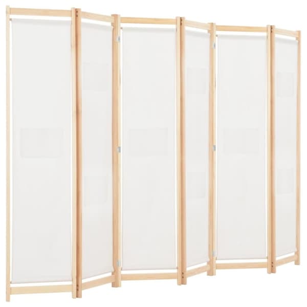 vidaXL 6-Paneelinen Tilanjakaja kerma 240x170x4 cm kangas