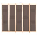 Miniatyrbillede 8 af 8: vidaXL 5-panels rumdeler 200 x 170 x 4 cm stof brun