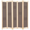 Miniatyrbillede 1 af 8: vidaXL 5-panels rumdeler 200 x 170 x 4 cm stof brun