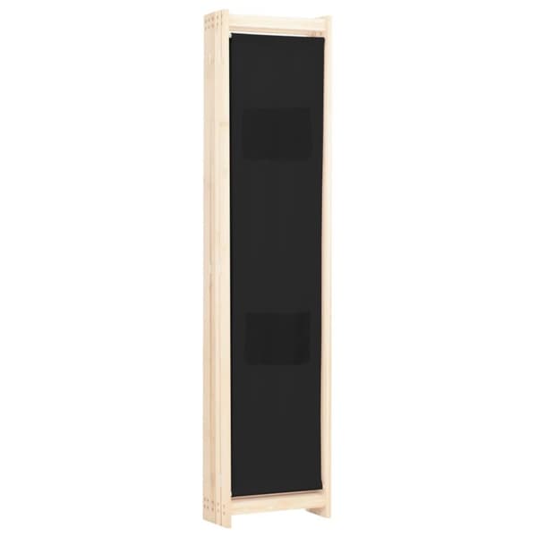 vidaXL 5-panels rumdeler 200 x 170 x 4 cm stof sort