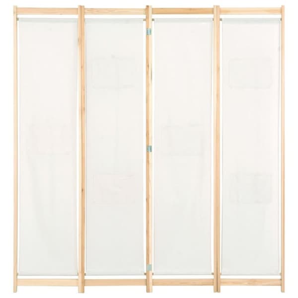 vidaXL 4-panels rumdeler 160 x 170 x 4 cm stof cremefarvet