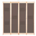 Miniatyrbillede 8 af 8: vidaXL 4-panels rumdeler 160 x 170 x 4 cm stof brun