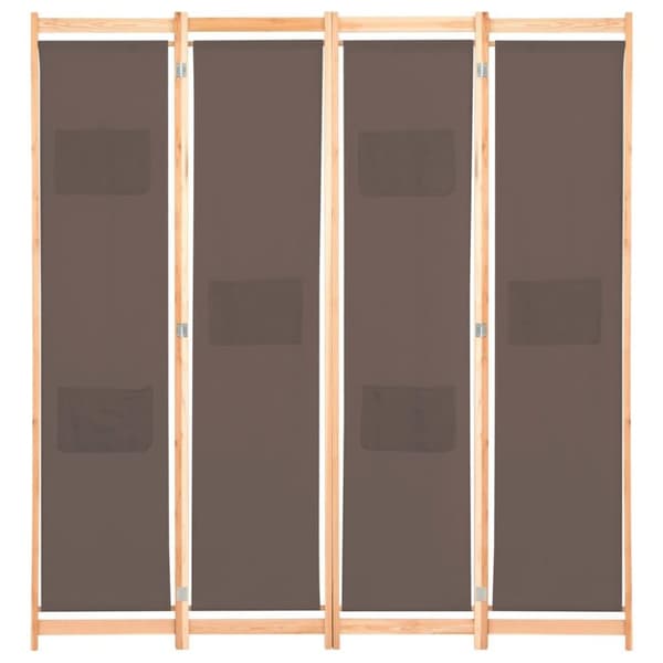 vidaXL 4-panels rumdeler 160 x 170 x 4 cm stof brun
