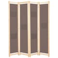 Miniatyrbillede 1 af 8: vidaXL 4-panels rumdeler 160 x 170 x 4 cm stof brun