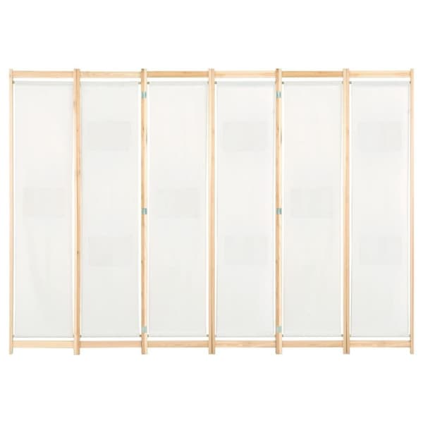 vidaXL Romdeler 6 paneler krem 240x170x4 cm stoff