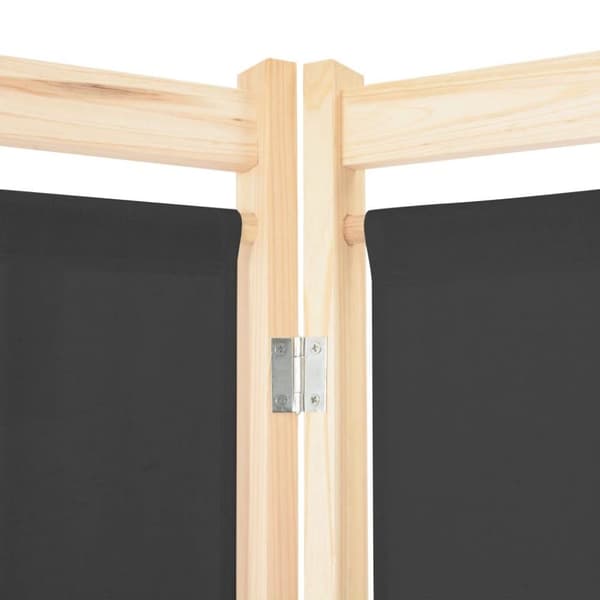vidaXL Romdeler 5 paneler grå 200x170x4 cm stoff
