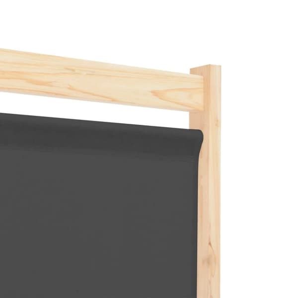 vidaXL Romdeler 5 paneler grå 200x170x4 cm stoff