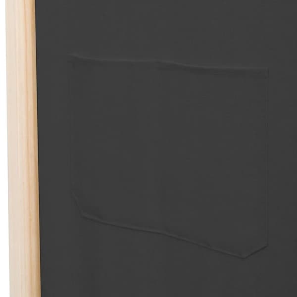 vidaXL Romdeler 5 paneler grå 200x170x4 cm stoff
