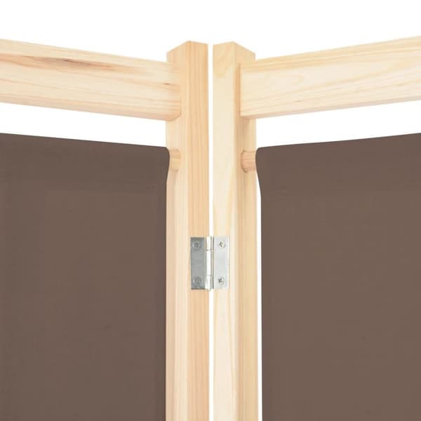 vidaXL Romdeler 5 paneler brun 200x170x4 cm stoff