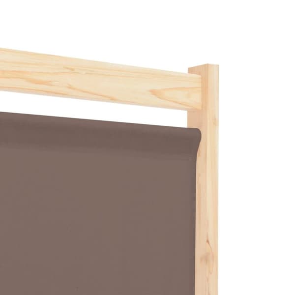 vidaXL Romdeler 5 paneler brun 200x170x4 cm stoff