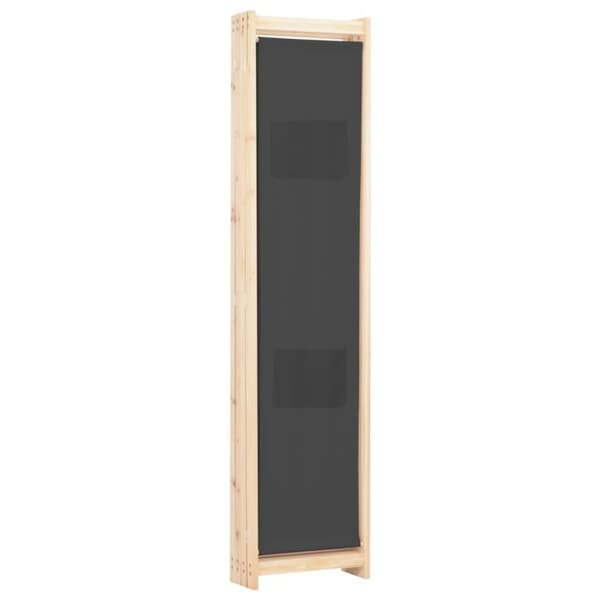 vidaXL Romdeler 4 paneler grå 160x170x4 cm stoff