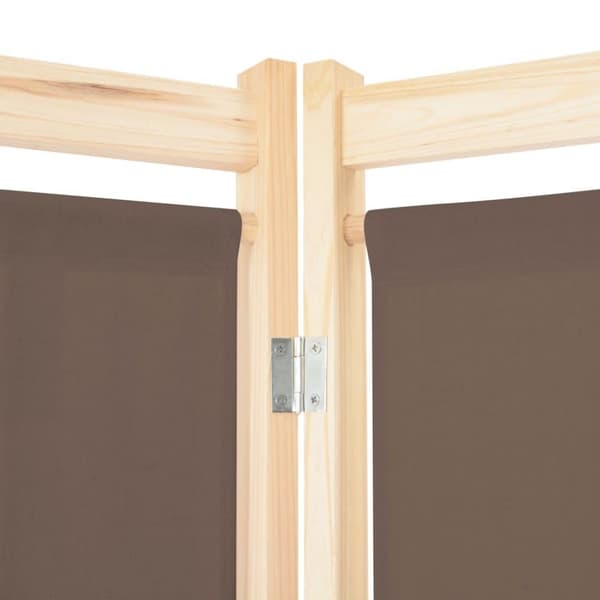 vidaXL Romdeler 3 paneler brun 120x170x4 cm stoff