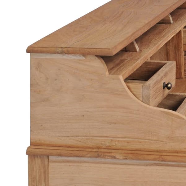 vidaXL Skrivbord 90x50x100 cm massiv teak