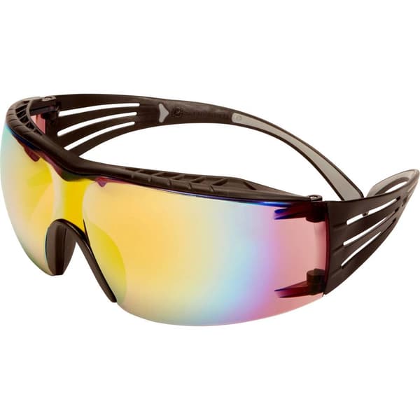 3M SecureFit SF416XAS-BLK Skyddsglasögon inkl. anti-fogskydd, speglande Grå, Svart