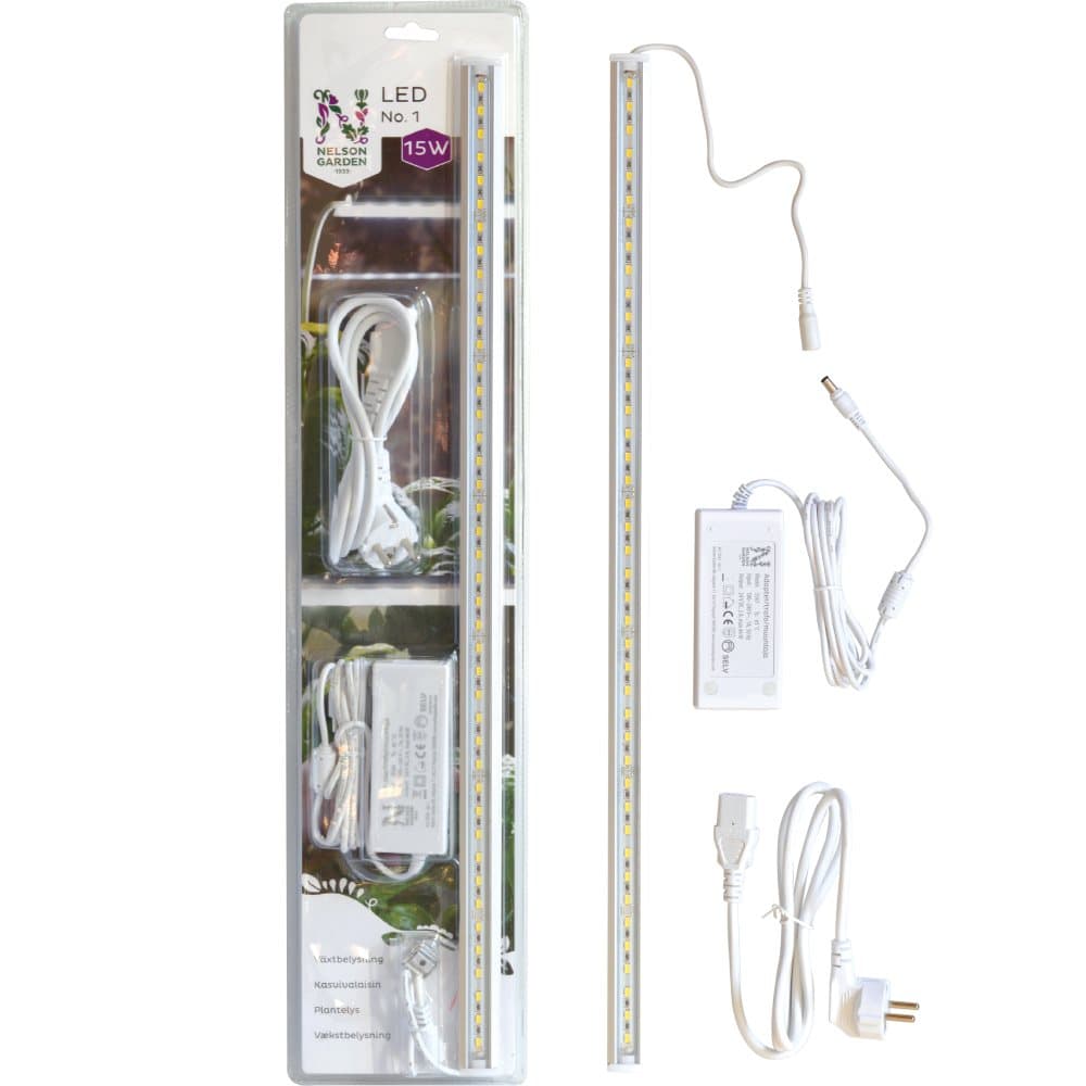 Växtbelysning LED NO.1 15W, 60cm med adapter