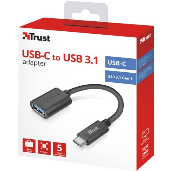 Trust USB 2.0 Adapter [1x USB-C® hane - 1x USB 3.2 Gen 1 B hona (USB 3.0)] 9.00 cm