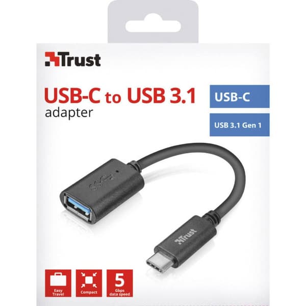 Trust USB 2.0 Adapter [1x USB-C® hane - 1x USB 3.2 Gen 1 B hona (USB 3.0)] 9.00 cm