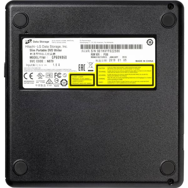HL Data Storage GP60 DVD-brännare extern Box USB 2.0 Svart