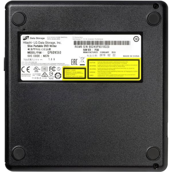 HL Data Storage GP60 DVD-brännare extern Box USB 2.0 Silver