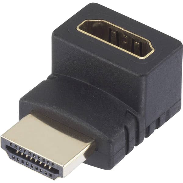 HDMI Adapter [1x HDMI hane - 1x HDMI hona] 270° uppåtvinklad. guldpläterad kontakt SpeaKa Professional