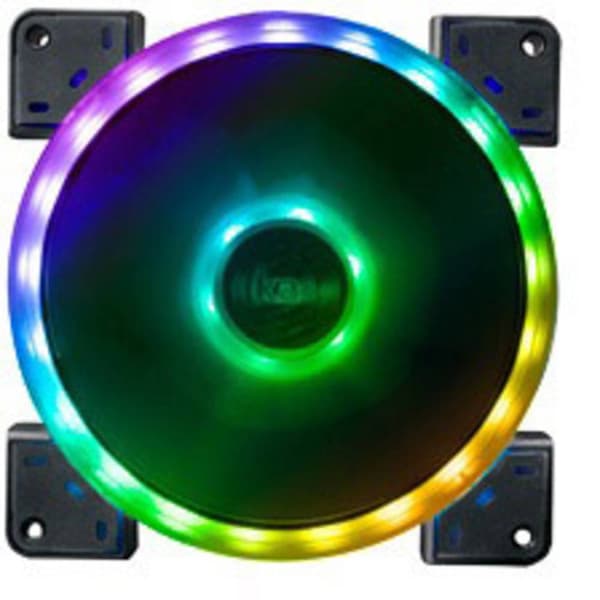 Akasa Vegas TL Chassi-fläkt Svart, RGB (B x H x D) 140 x 140 x 25 mm inkl. LED-belysning