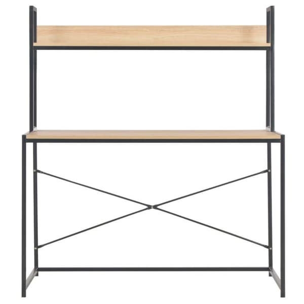 vidaXL Datorbord svart och ek 120x60x138 cm