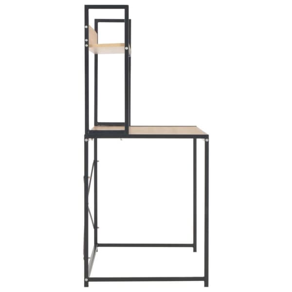 vidaXL Datorbord svart och ek 120x60x138 cm