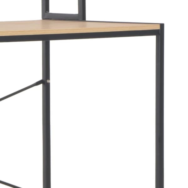 vidaXL Datorbord svart och ek 120x60x138 cm