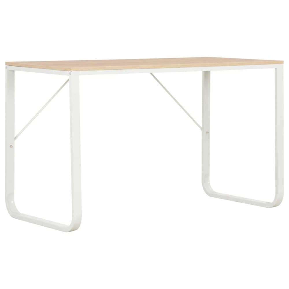 vidaXL Datorbord vit och ek 120x60x73 cm
