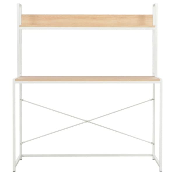 vidaXL Datorbord vit och ek 120x60x138 cm