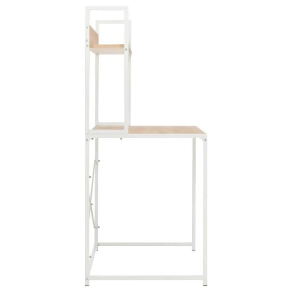 vidaXL Datorbord vit och ek 120x60x138 cm