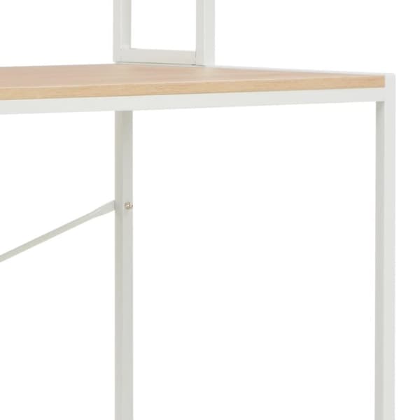 vidaXL Datorbord vit och ek 120x60x138 cm