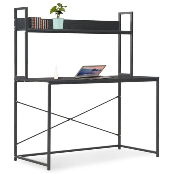 vidaXL computerbord 120 x 60 x 138 cm sort
